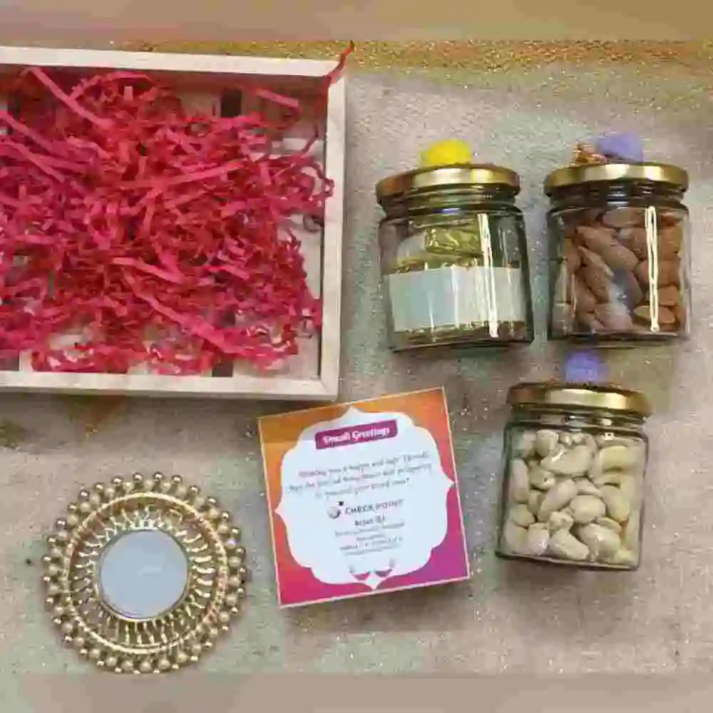 Elegant Diwali Gift Box in Wooden Tray for Corporate Diwali Gifts
